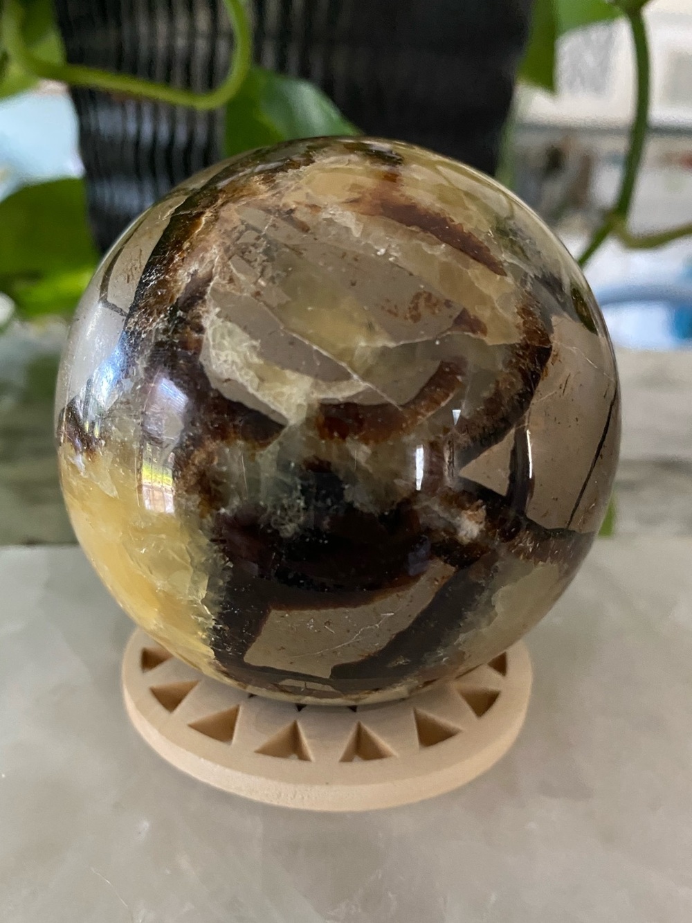 ✨ Septarian Sphere with a UV Surprise! ✨